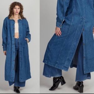 denim duster coat plus size